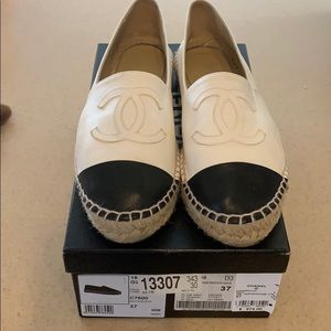 Chanel White leather espadrilles